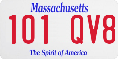 MA license plate 101QV8