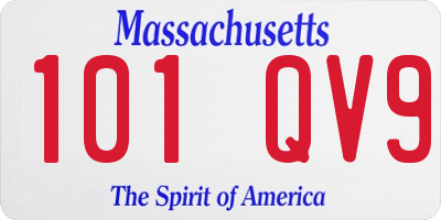 MA license plate 101QV9