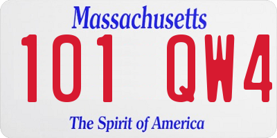 MA license plate 101QW4