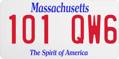 MA license plate 101QW6