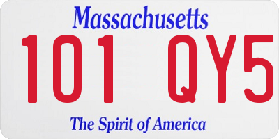 MA license plate 101QY5