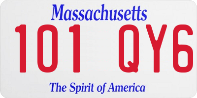 MA license plate 101QY6