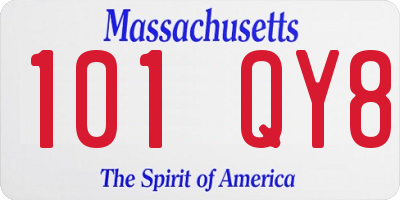 MA license plate 101QY8