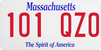 MA license plate 101QZ0