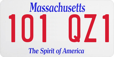 MA license plate 101QZ1