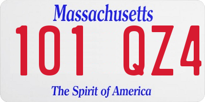 MA license plate 101QZ4