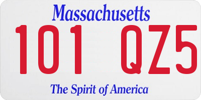 MA license plate 101QZ5