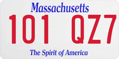 MA license plate 101QZ7