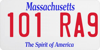 MA license plate 101RA9