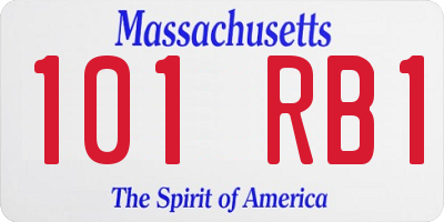 MA license plate 101RB1