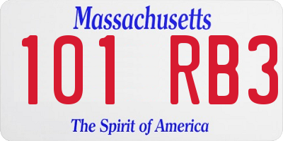 MA license plate 101RB3