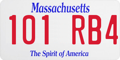 MA license plate 101RB4