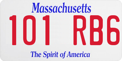 MA license plate 101RB6