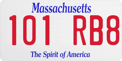 MA license plate 101RB8