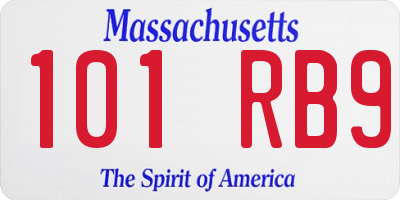 MA license plate 101RB9