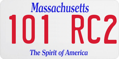 MA license plate 101RC2