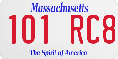 MA license plate 101RC8