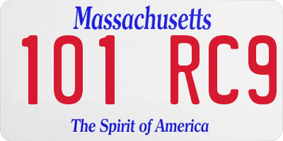 MA license plate 101RC9