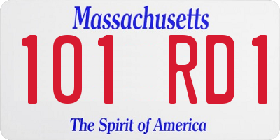 MA license plate 101RD1