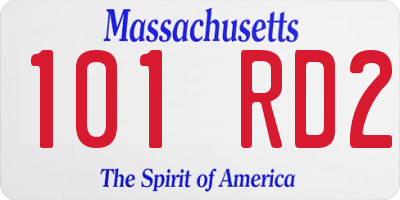 MA license plate 101RD2