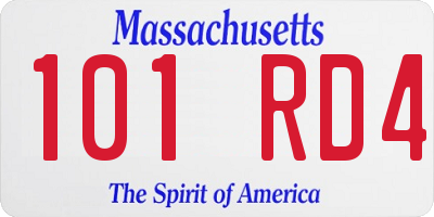 MA license plate 101RD4