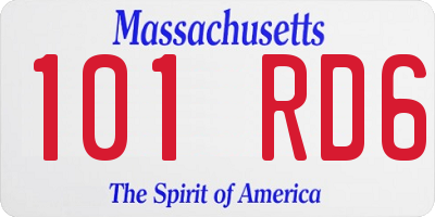 MA license plate 101RD6