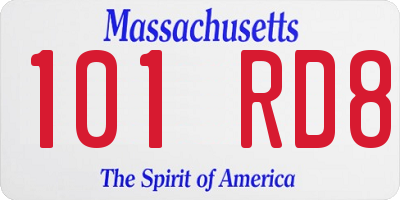 MA license plate 101RD8