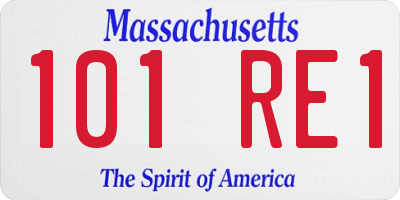 MA license plate 101RE1