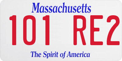 MA license plate 101RE2