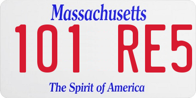 MA license plate 101RE5