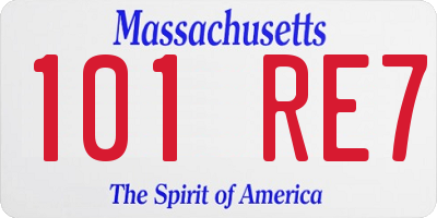 MA license plate 101RE7