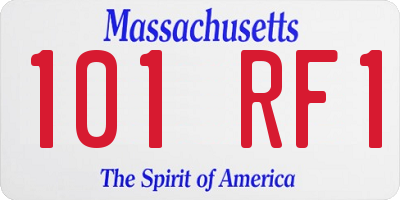 MA license plate 101RF1