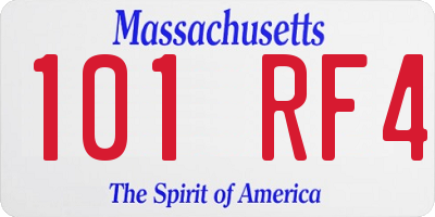 MA license plate 101RF4