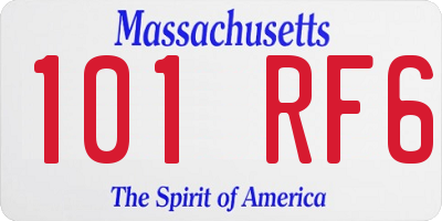 MA license plate 101RF6