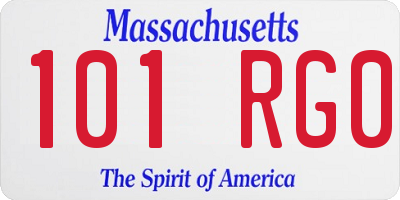 MA license plate 101RG0