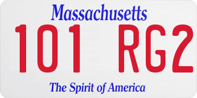 MA license plate 101RG2