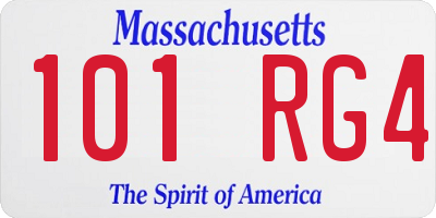 MA license plate 101RG4