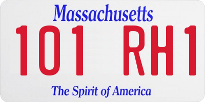 MA license plate 101RH1