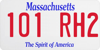 MA license plate 101RH2