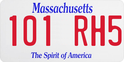 MA license plate 101RH5