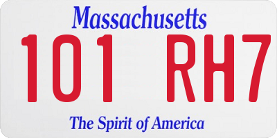 MA license plate 101RH7