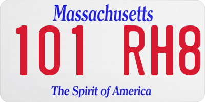 MA license plate 101RH8