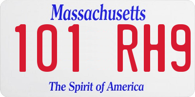 MA license plate 101RH9