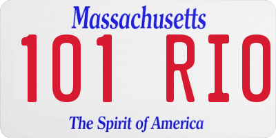 MA license plate 101RI0