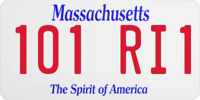 MA license plate 101RI1