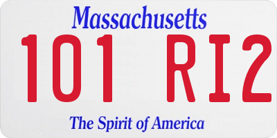 MA license plate 101RI2