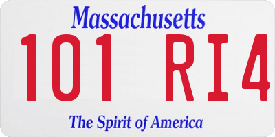 MA license plate 101RI4