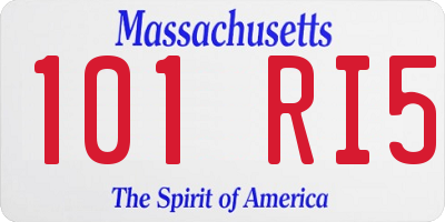 MA license plate 101RI5