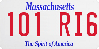 MA license plate 101RI6