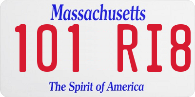 MA license plate 101RI8